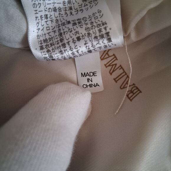 Balmain Ivory Lambskin Leather Coat Jacket Couture Eu Size 15 or US 12  *READ - Picture 13 of 13